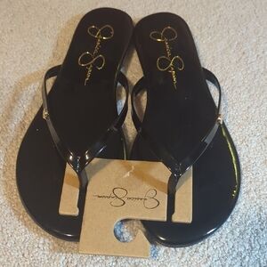 Jessica Simpson Glossy Black Sandals